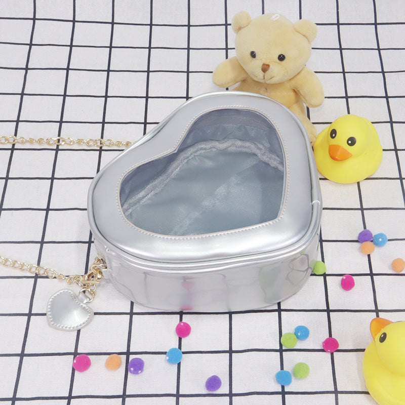 Women's Love Chain Cute Transparent Doll Cartoon Women's Messenger Bag