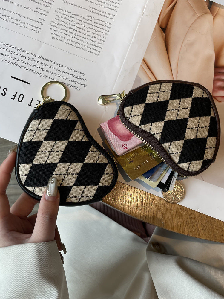 Fashion Canvas Mini Female With Hearts Coin Purses