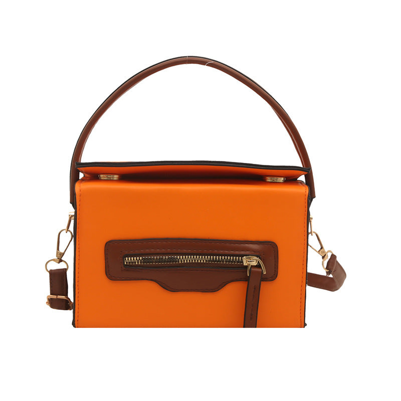 Daily Commuter Contrast Color Personality Zipper Early Summer Women's Shoulder Bag