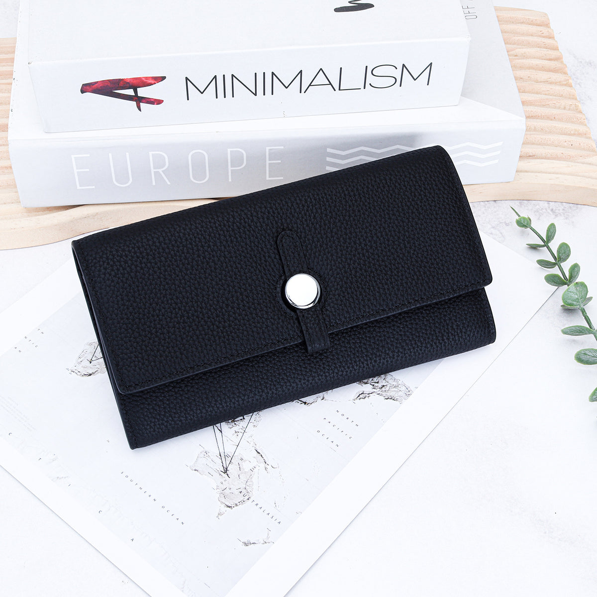 Women's Fashion Long Genuine Leather Design Clutch Large Ladies Wallet