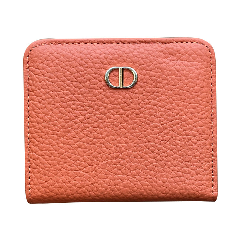 Women's First Layer Soft Cowhide Short Leather Simple Multifunctional Ladies Wallet