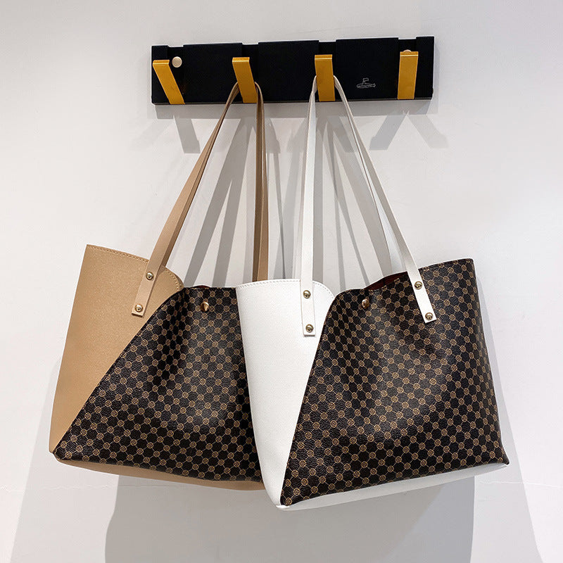 Women's Trendy Fashion Cool Contrast Color Tote Bags