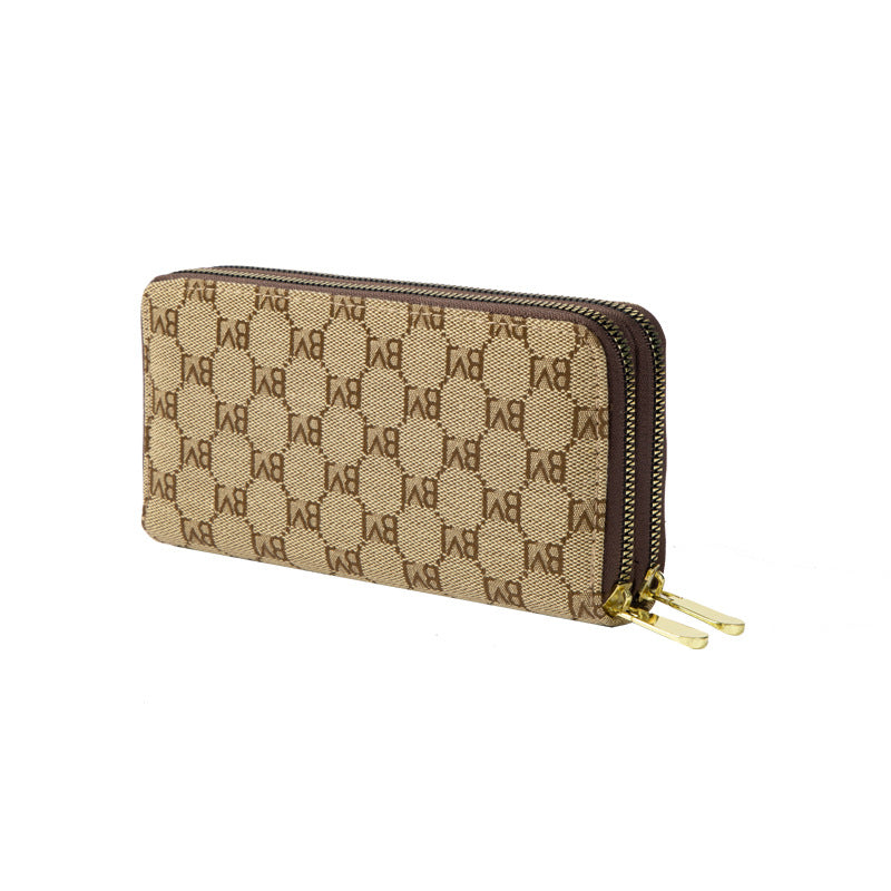 Women's Double Zip Long Large Capacity Trendy Simple Letter Ladies Wallet