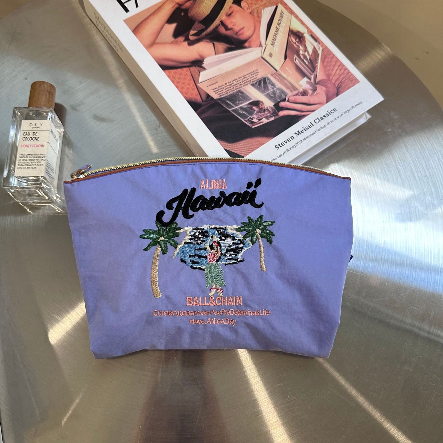 Round Embroidery Environmental Protection Storage Waterproof Cosmetic Bags