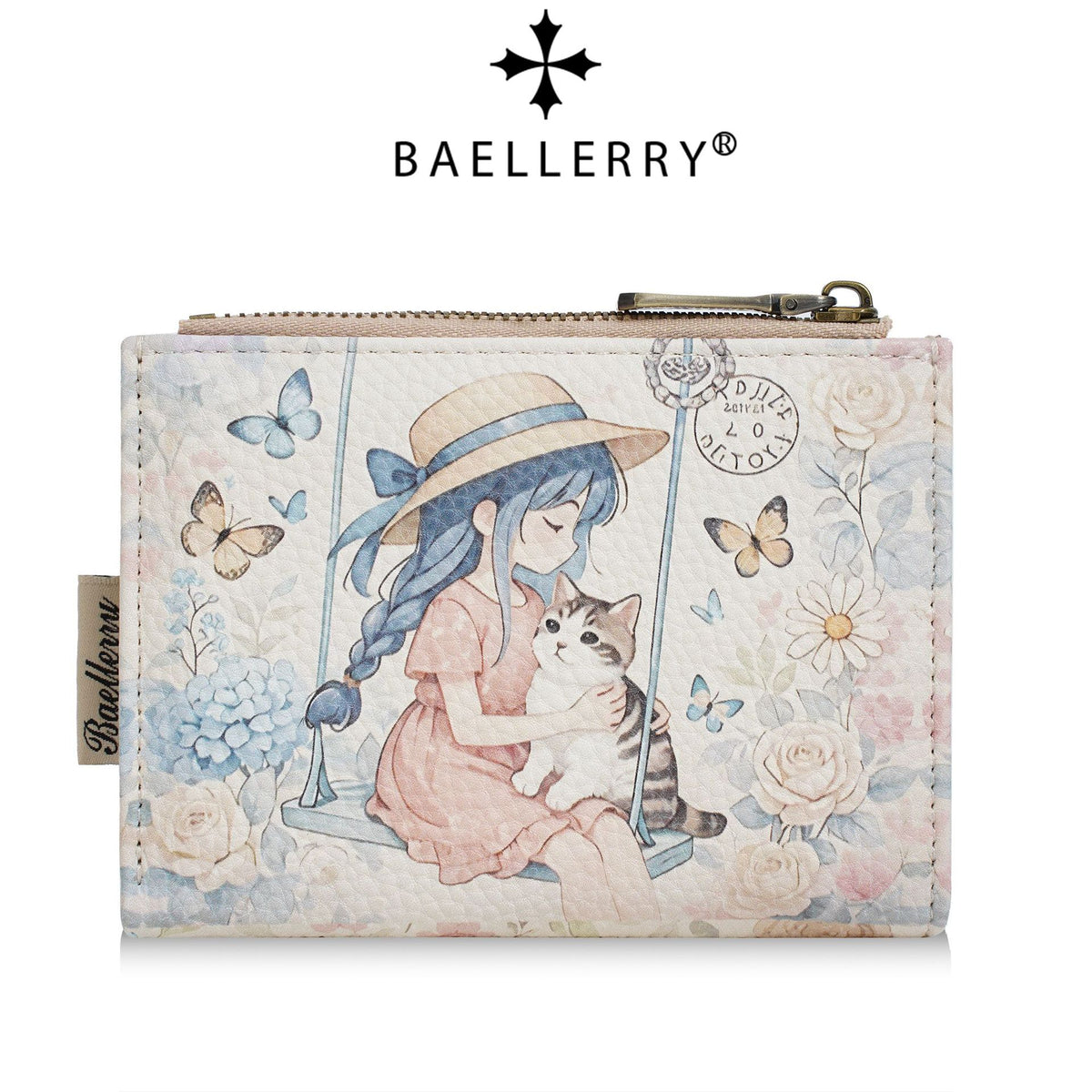 Women's Short Mini Anime Zipper Multiple Slots Ladies Wallet