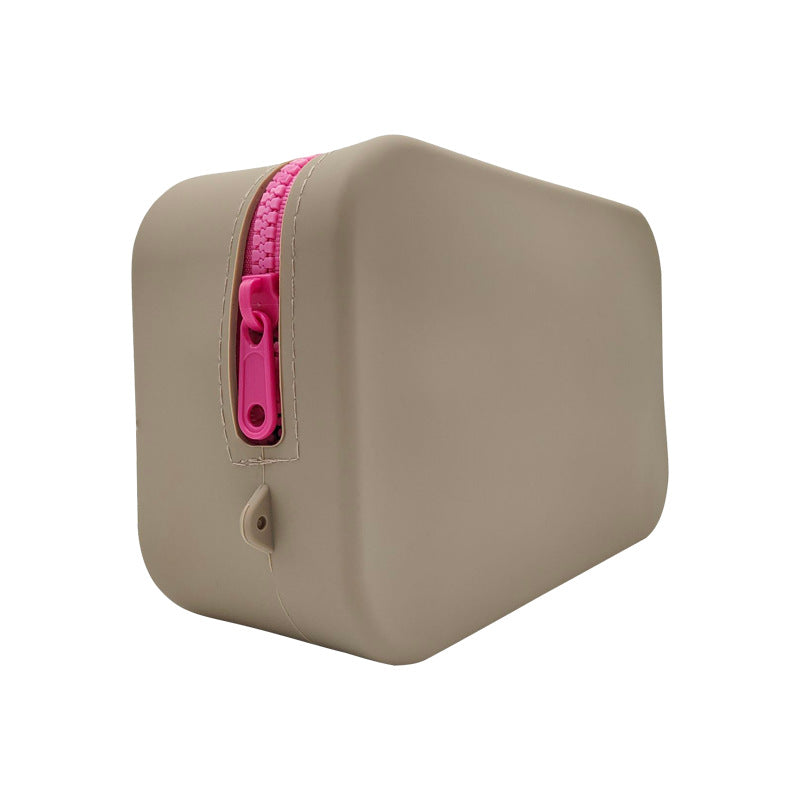 Women's Large Capacity Silicone Color Matching Portable Cosmetics Storage Box National Makeup Bag