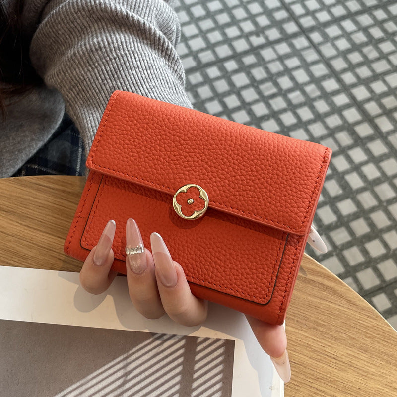 Women's Leather Short Exquisite Multi Slots Large Coin Purses
