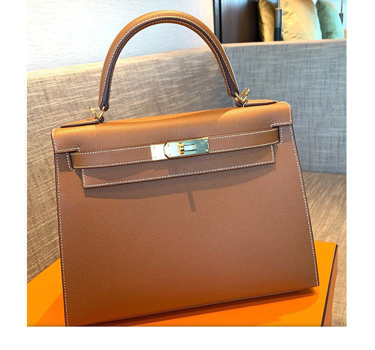 Women's Second Generation Kelly Cowhide Palm Print High-grade Women's Shoulder Bag