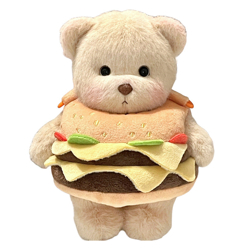 Hamburger Potato Chips Bear Cute Doll Pendant Crossbody Bags