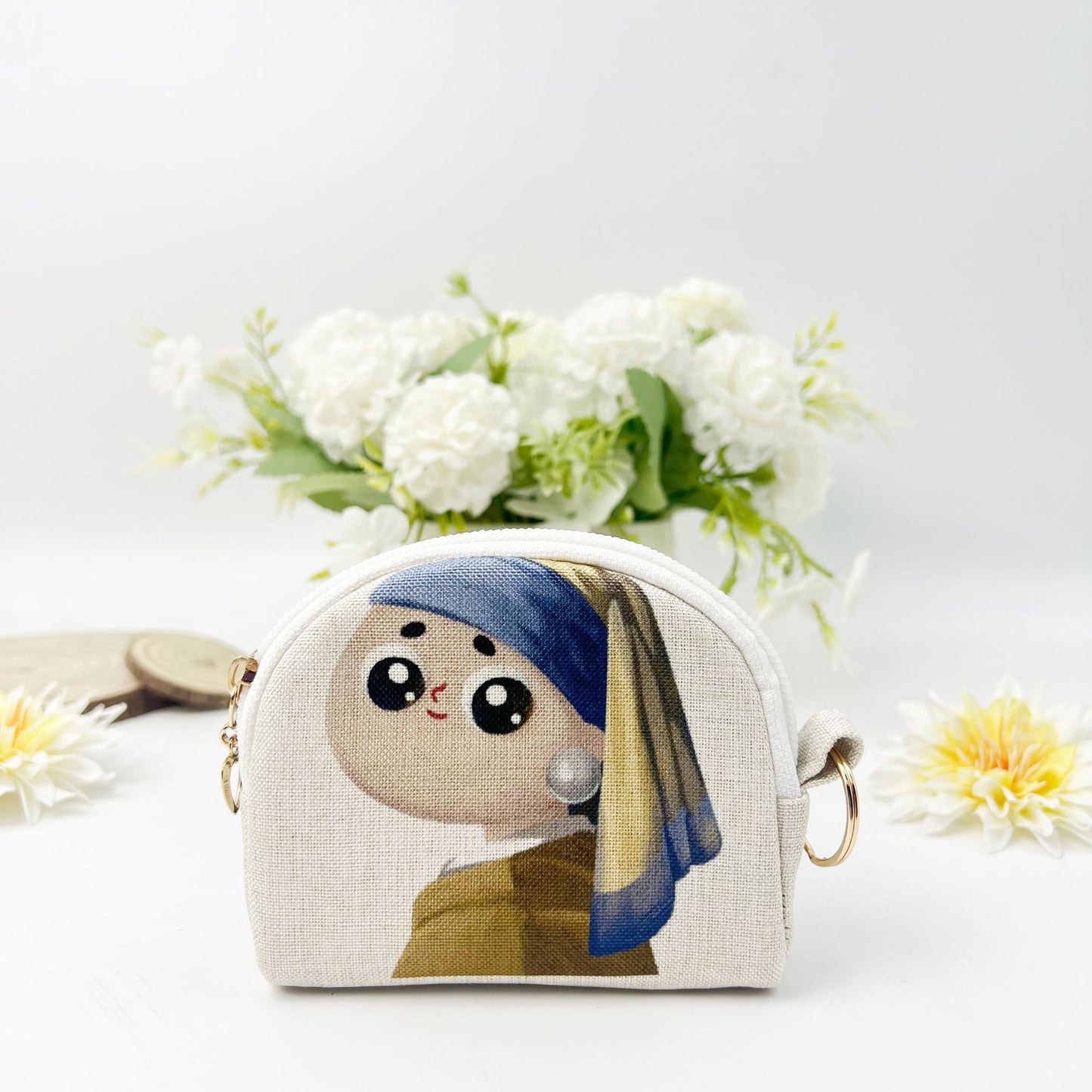 Hot Stamping Zipper Shell Portable Storage Coin Purses