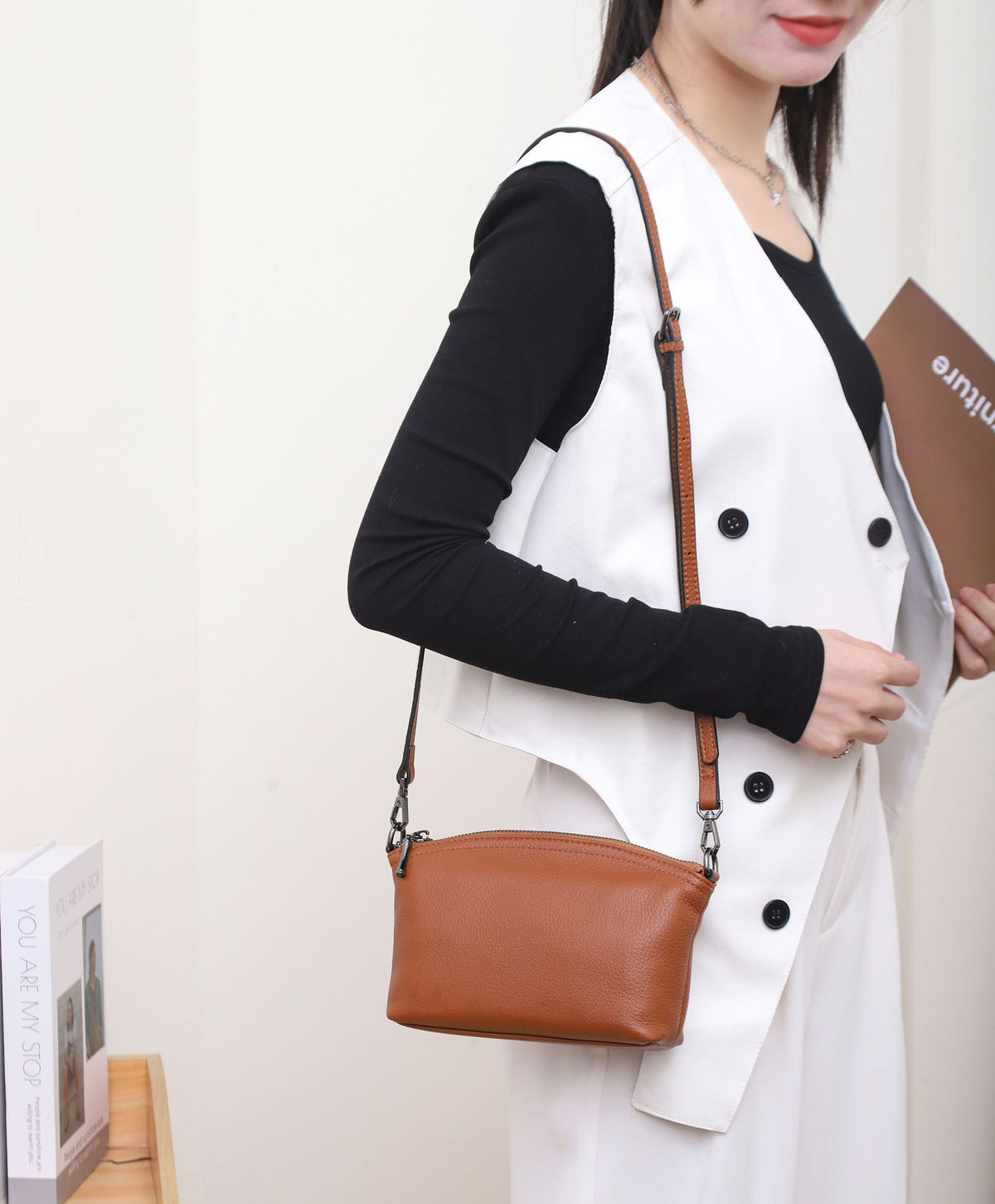 Layer Cowhide Fashion Practical Soft Leather Solid Women's Shoulder Bag