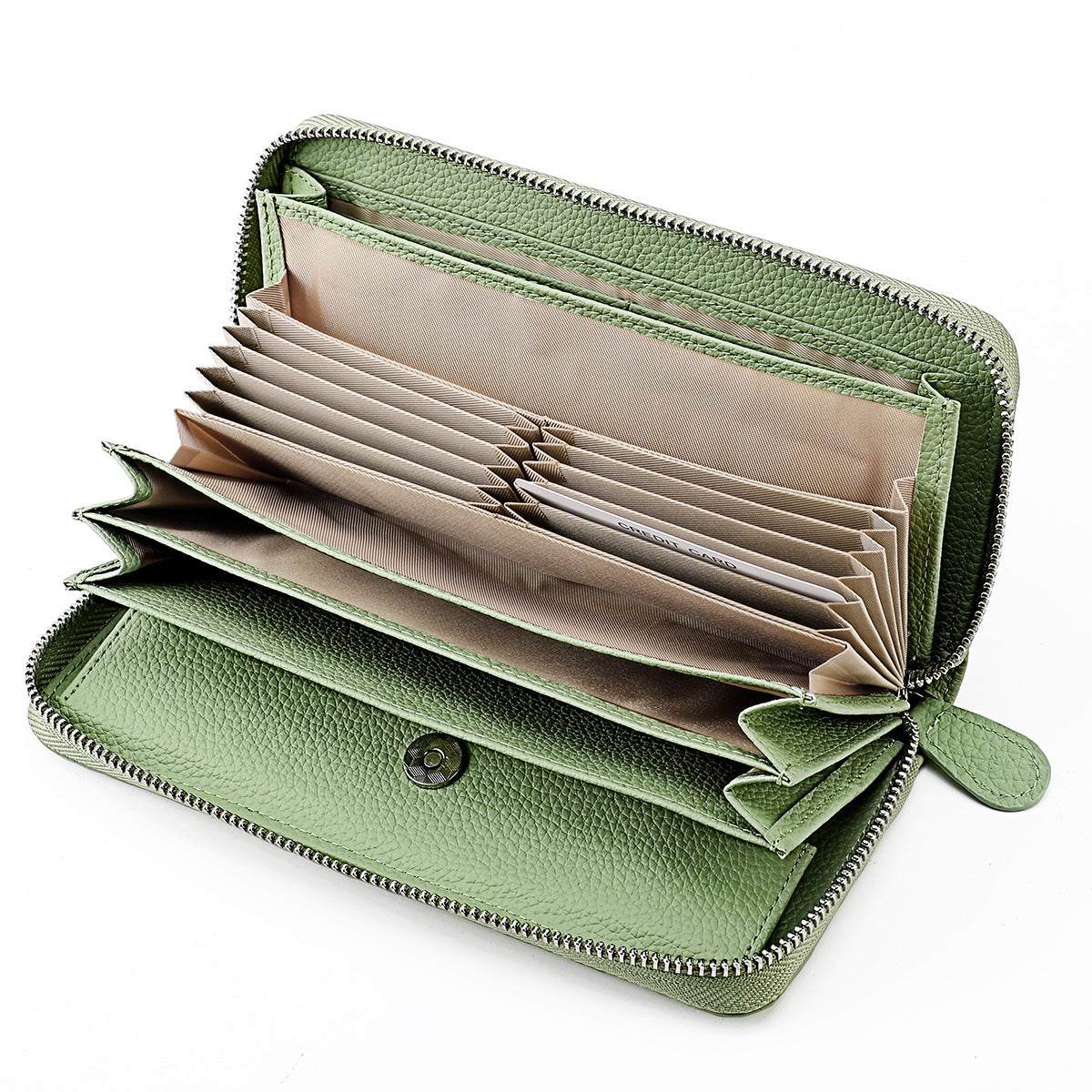 Women's Swiping Leather Long Style Expanding Clutch Ladies Wallet