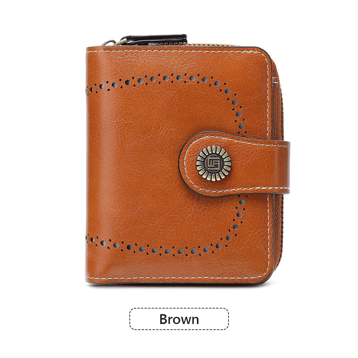 Women's Hollow Design Zipper Hasp Retro Fashion Ladies Wallet