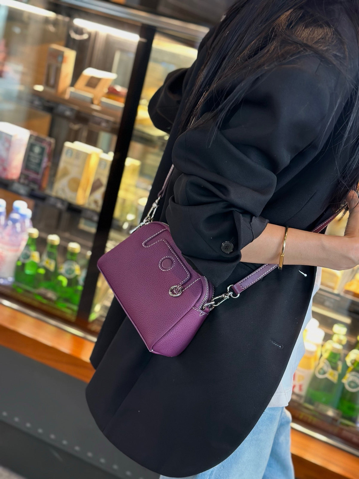 Women's Change Mahjong First Layer Cowhide Single Women's Messenger Bag