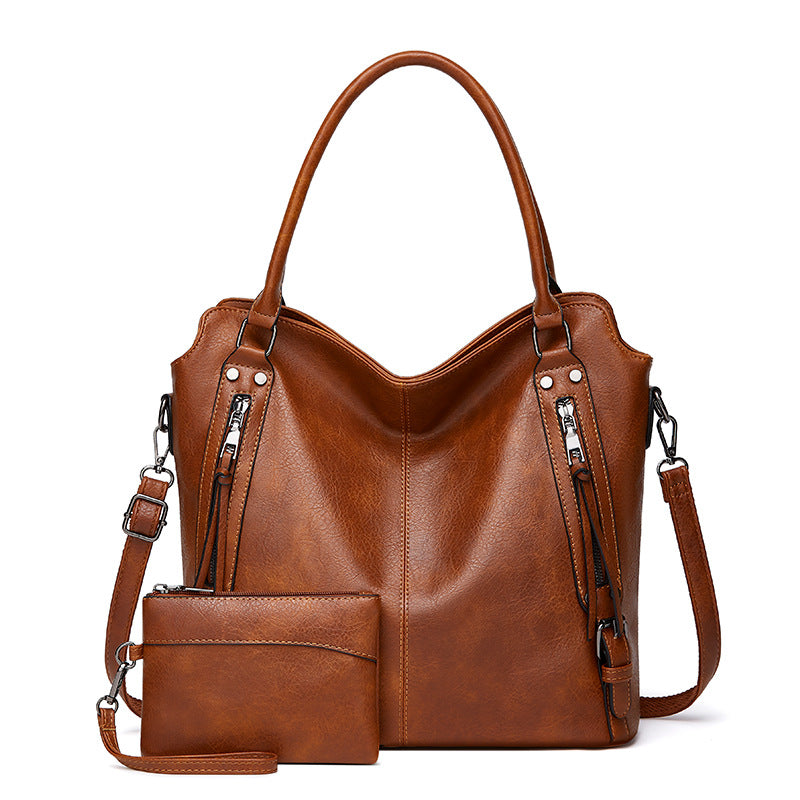 Women's Fashion Large Capacity Soft Leather Retro Bags