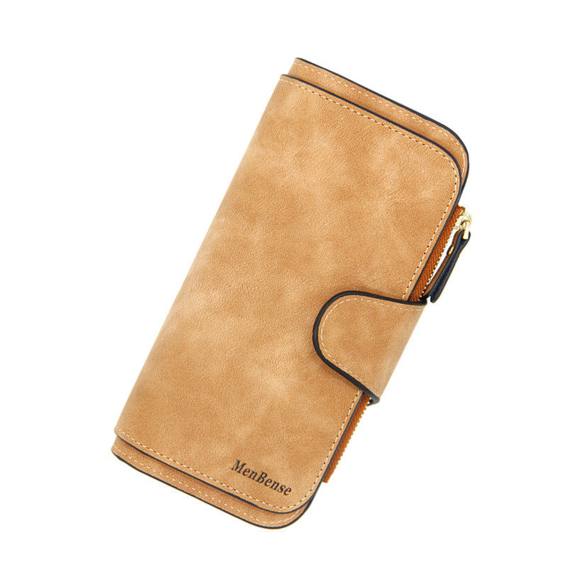 Women's Personalized Fashion Long Simple Oil Wax Leather Solid Ladies Wallets