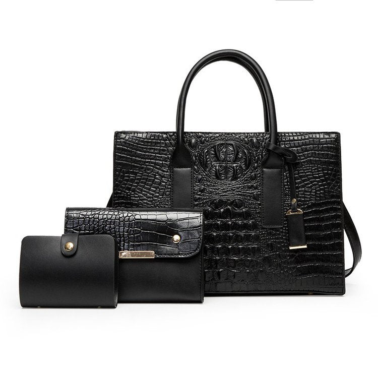 Women's Retro Crocodile Pattern Portable Large Capacity Women's Shoulder Bag