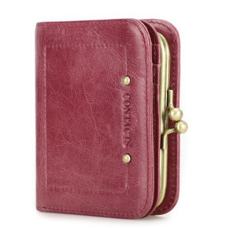 Women's Black Angel Swiping Fashion Metal Iron Ladies Wallets
