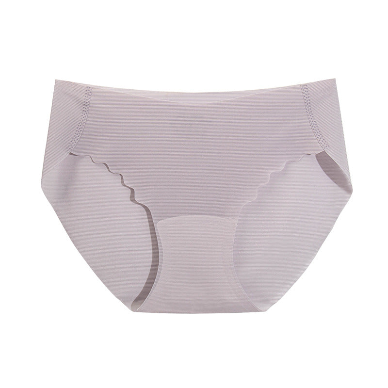 Women's Sexy Antibacterial Crotch Ice Silk Traceless Mid Waist Panties