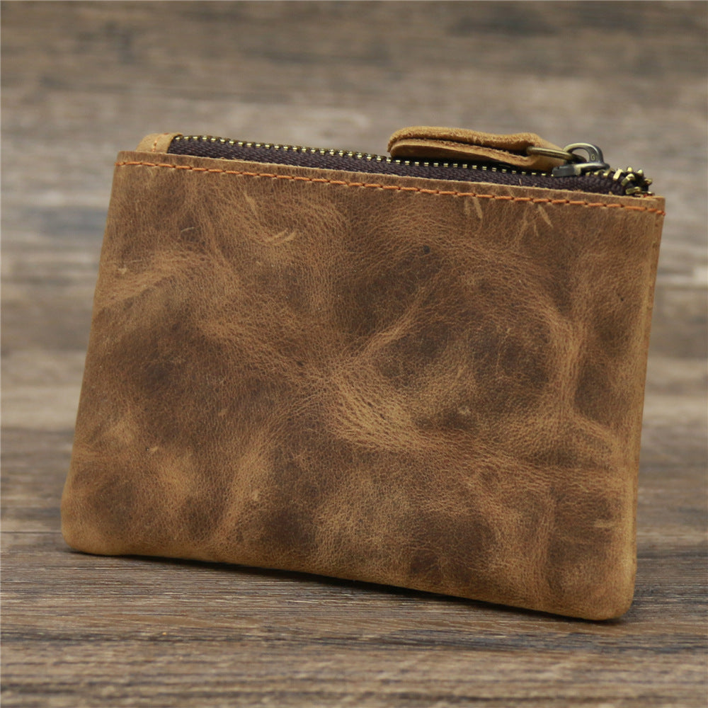Genuine Leather Cowhide Crazy Horse Brown Card Holder