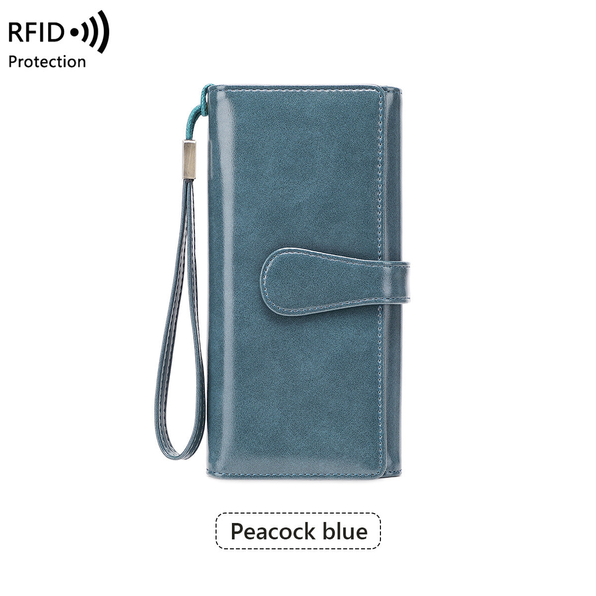 Women's Swiping Oil Wax Leather Long Vintage Ladies Wallet
