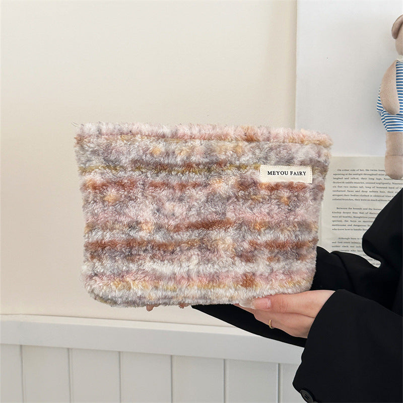Style Plush Storage Wash Thickened Soft Glutinous Makeup Bag