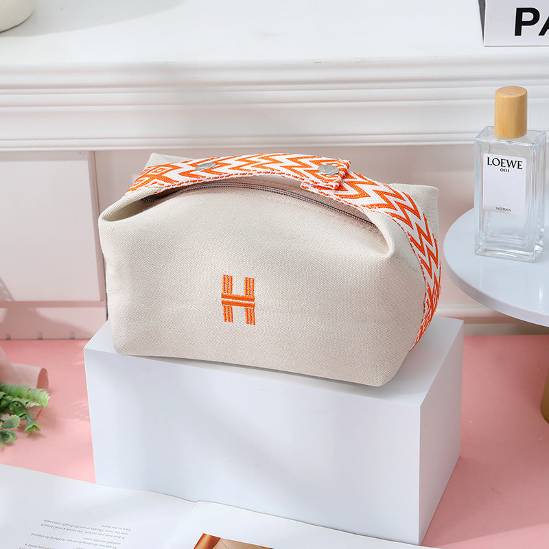 Women's Home Lunch Box Toiletry Canvas Portable Cosmetics Makeup Bag