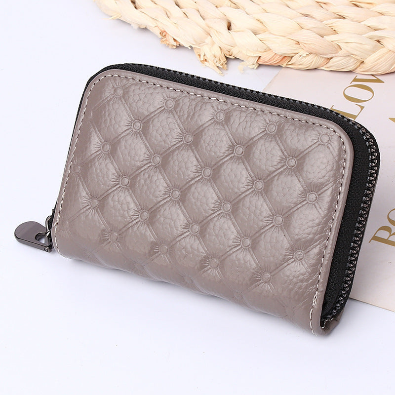 Men's Genuine Leather Large Capacity Clip Card Holder