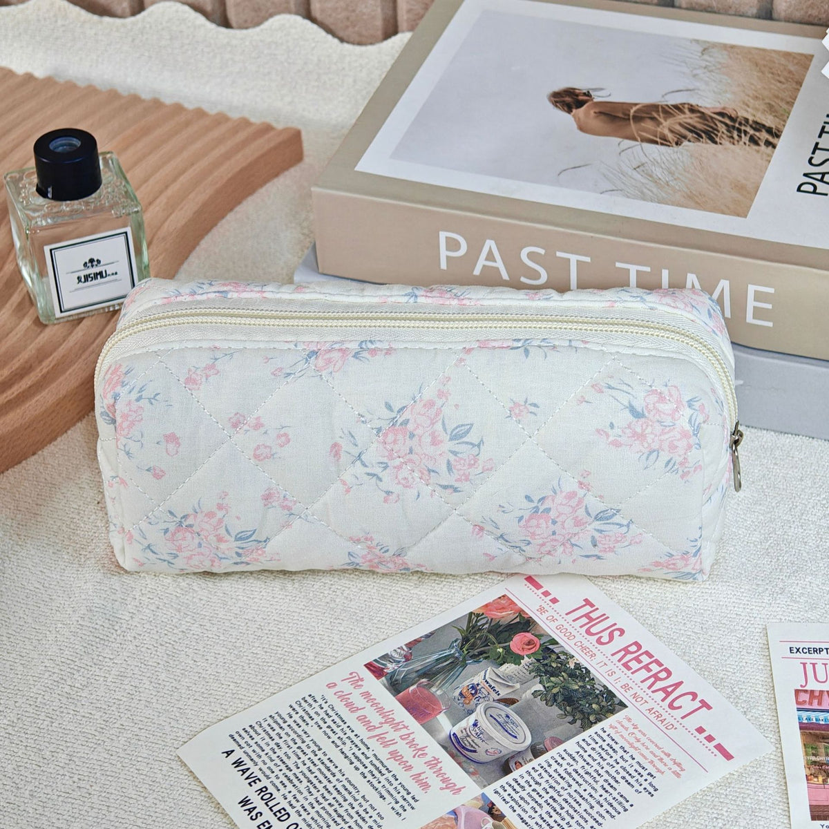 Wind Large Capacity Fabric Bow Printing Buggy Minority Simple Stationery Bags