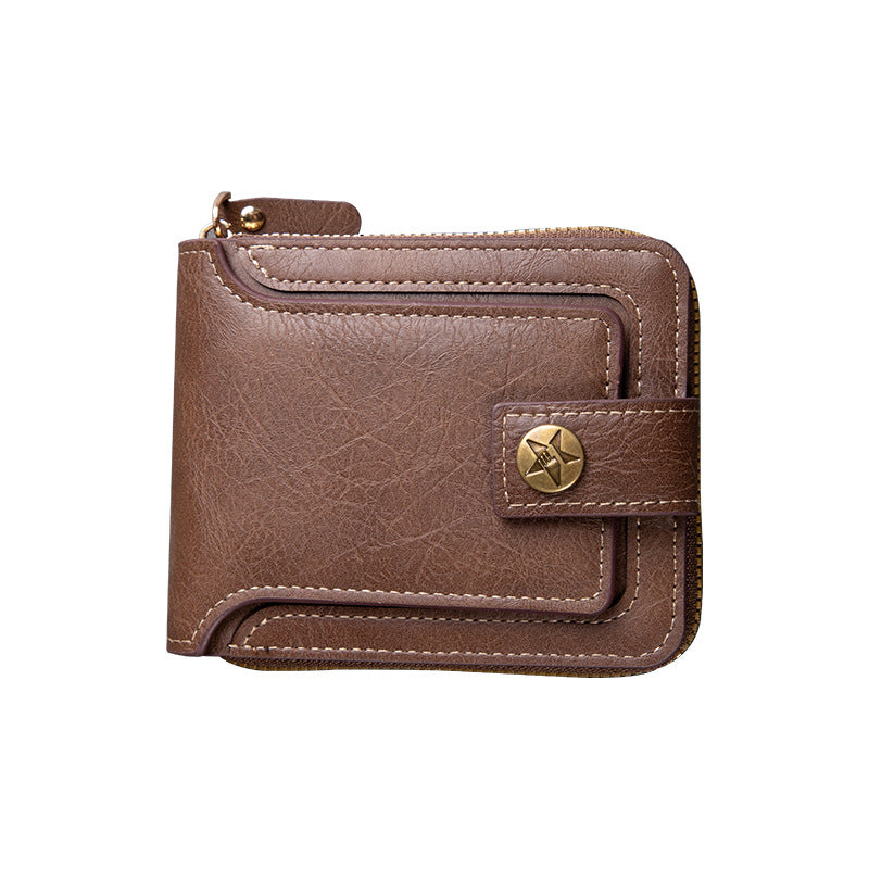 Men's Quality Short Stylish Versatile Retro Horizontal Men's Wallets