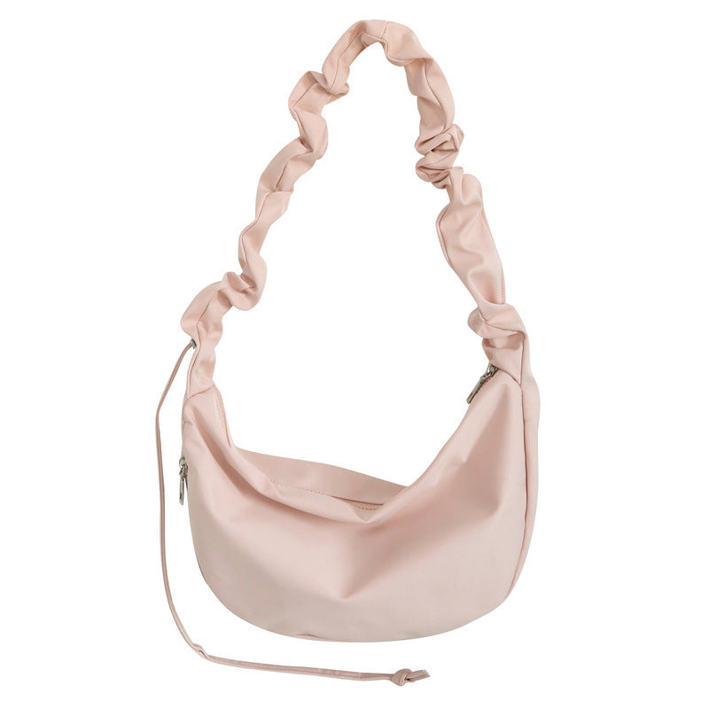 Women's Large Capacity Fashionable Pleated Dumpling Nylon Women's Messenger Bag