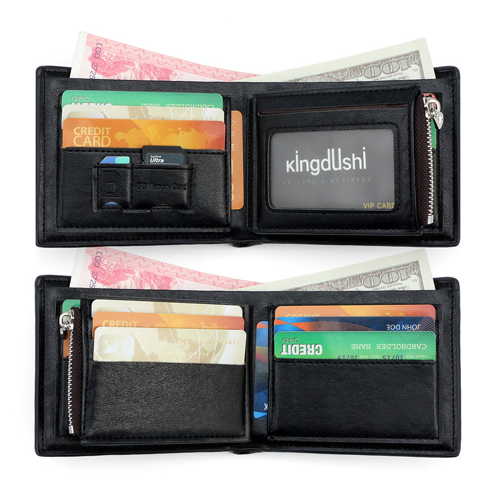 Men's Short Simple Light Luxury Zipper Sier Bags