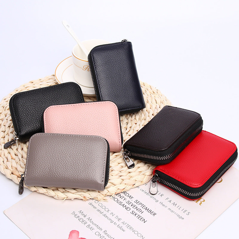 Men's Genuine Leather Large Capacity Clip Card Holder