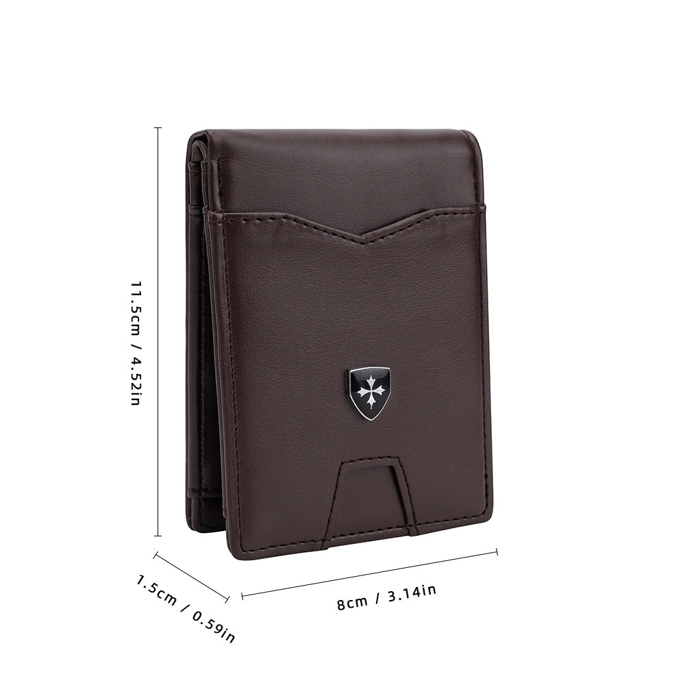 Men's Fold Color Matching Thin Swiping Business Card Holder