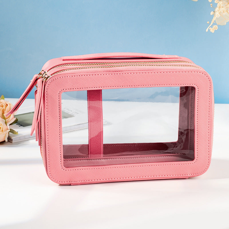 Dry Wet Separation Wash Stitching Large Window Portable High Makeup Bag