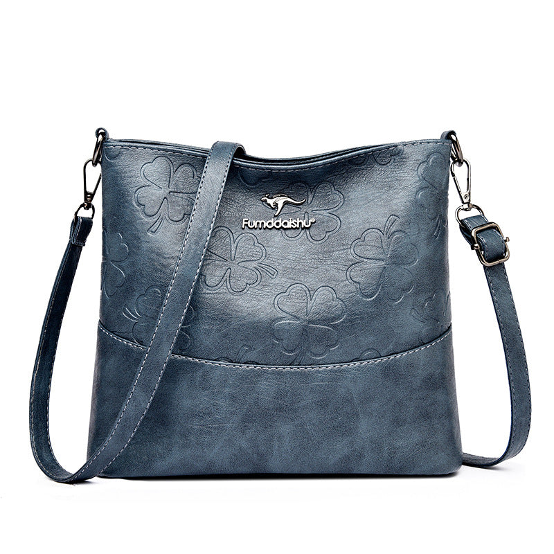 Women's Fashion Mom Leather Embossed Large Capacity Women's Messenger Bag