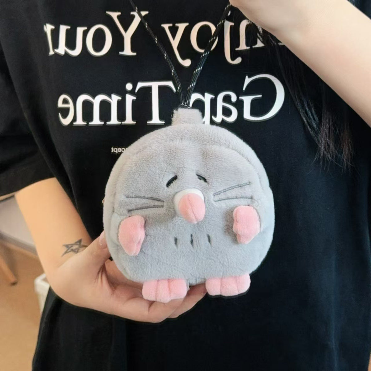 Mole Disk Couple Birthday Gift Plush Women's Messenger Bag