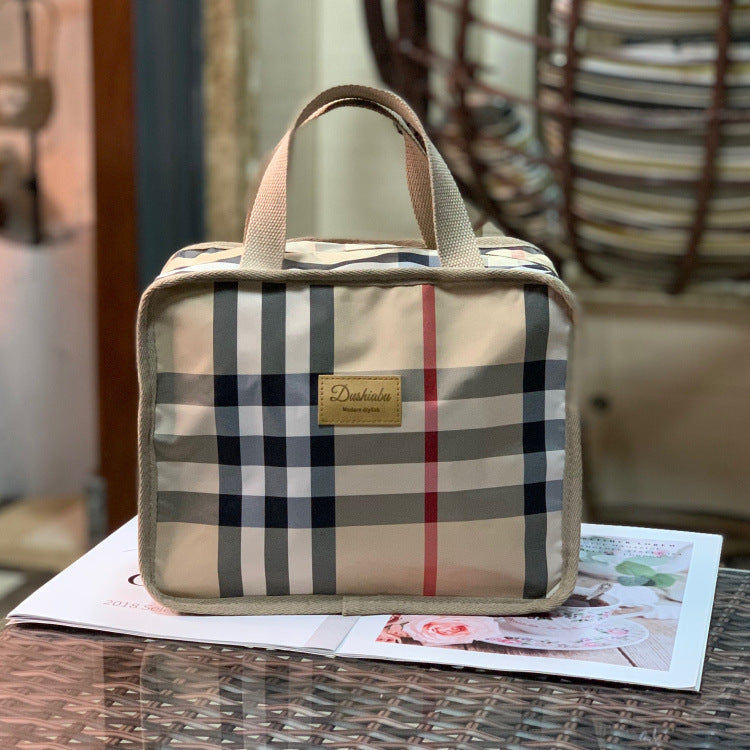 Women's Plaid Lunch Box Mom Hand Carrying Snack Cosmetic Bags