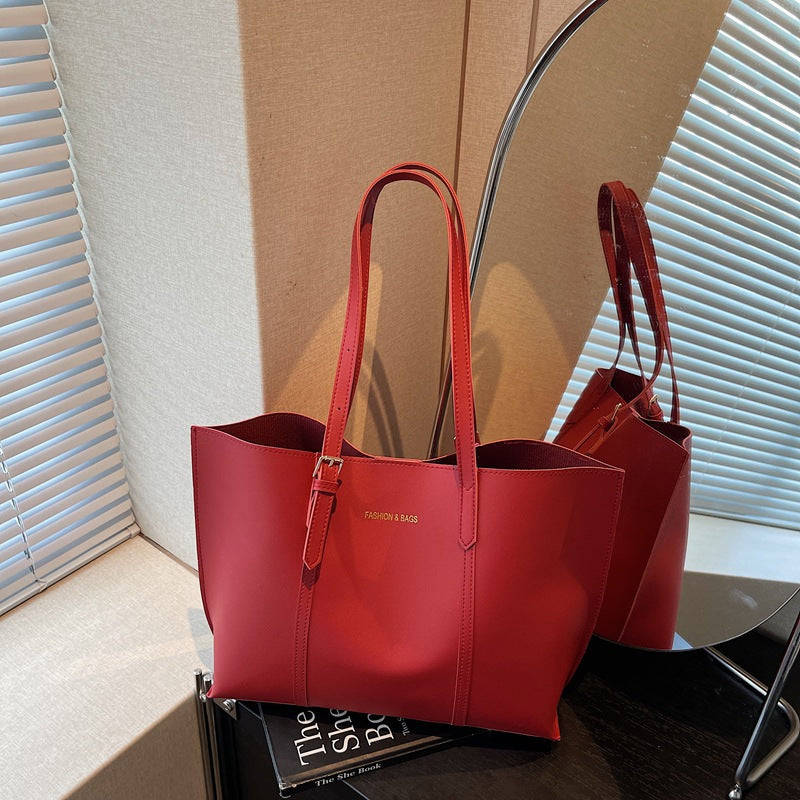 Korean Style Fashionable Simple Large Capacity Women's Shoulder Bag