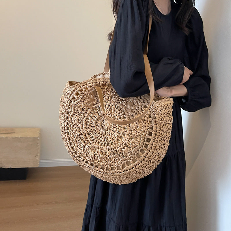 Women's Straw Fashion Simple Beach Vacation Large Bags
