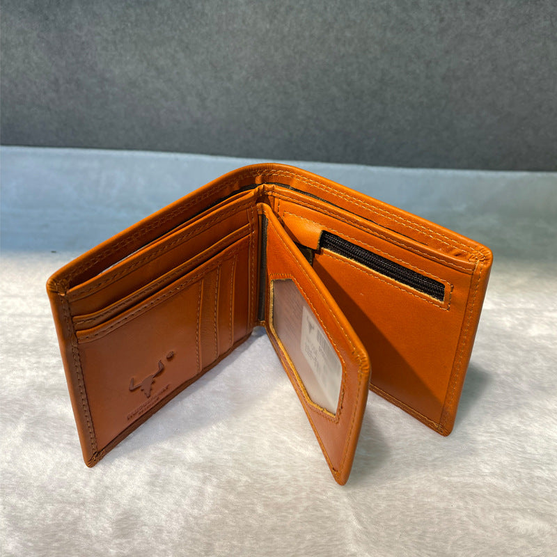 Men's Loose-leaf Multiple Slots Large Capacity Retro First Men's Wallet