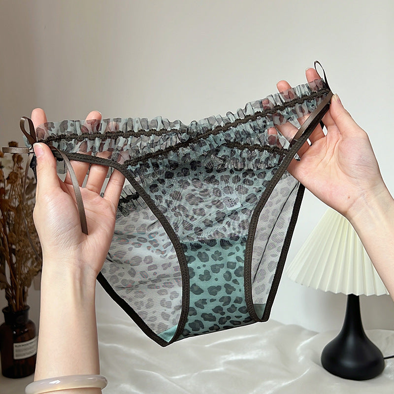Women's Sexy Lace Underwear Soft Mesh Briefs Panties