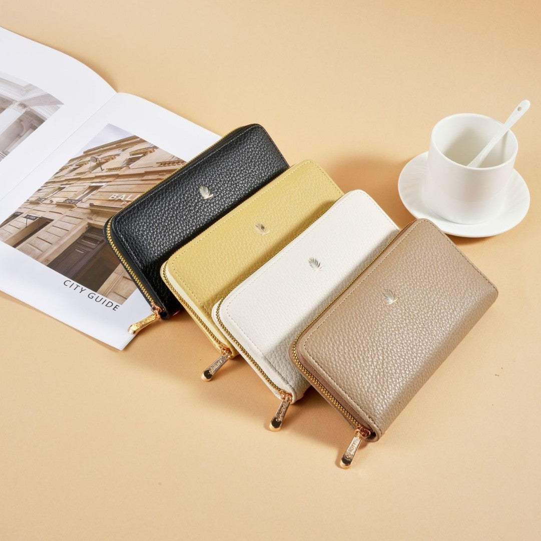 Women's Lychee Pattern Solid Color Fashion Simple Large Capacity Ladies Wallet