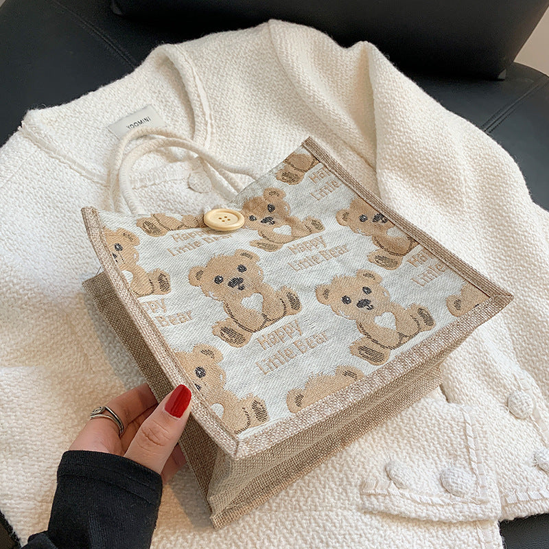 Women's Linen Outing Style Lunch Box Bags