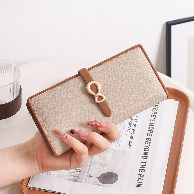 Women's Korean Contrast Color Clutch Two-fold Folding Ladies Wallet