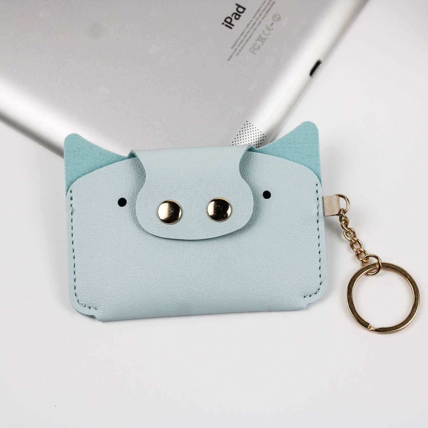 Cartoon Simple Piggy Bus Set With Card Holder