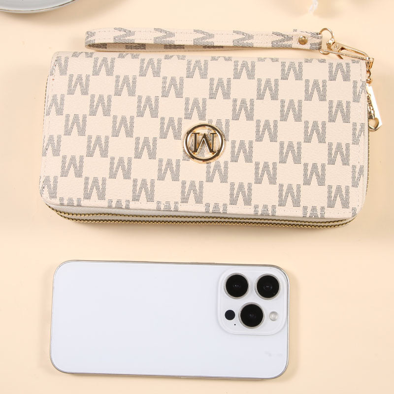 Women's Fashion Double Zipper Long Printed Clutch Multiple Slots Large Capacity Ladies Wallet
