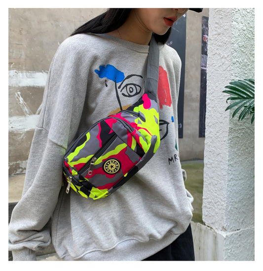 Men's Round Label Fashion Camouflage Mobile Men's Waist Packs