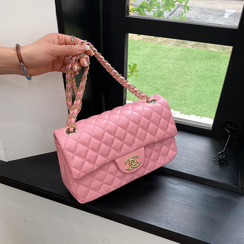 Durable Women's Rhombic Fashionable Simple Chain Women's Shoulder Bag