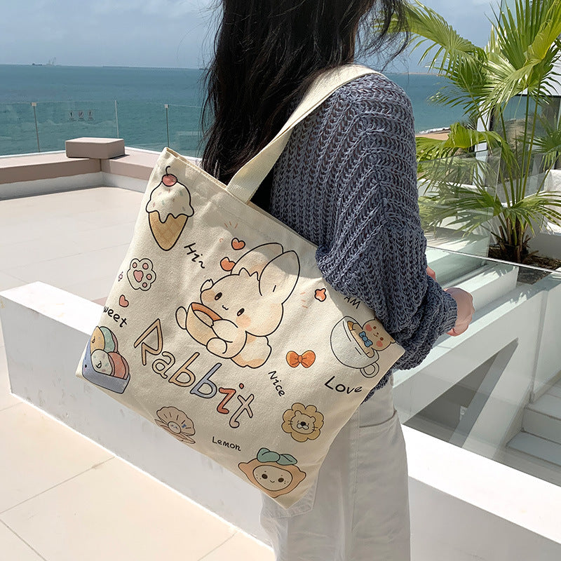 Women's Canvas Large Capacity Korean Style Commuter Women's Shoulder Bag